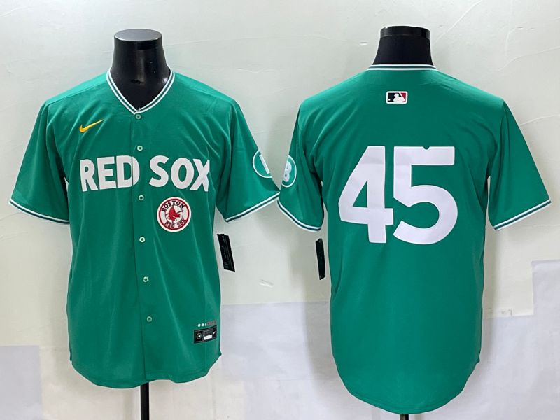 Men 2025 Boston Red Sox #45 No Name Dark Green Joint Name Nike MLB Jersey style 10